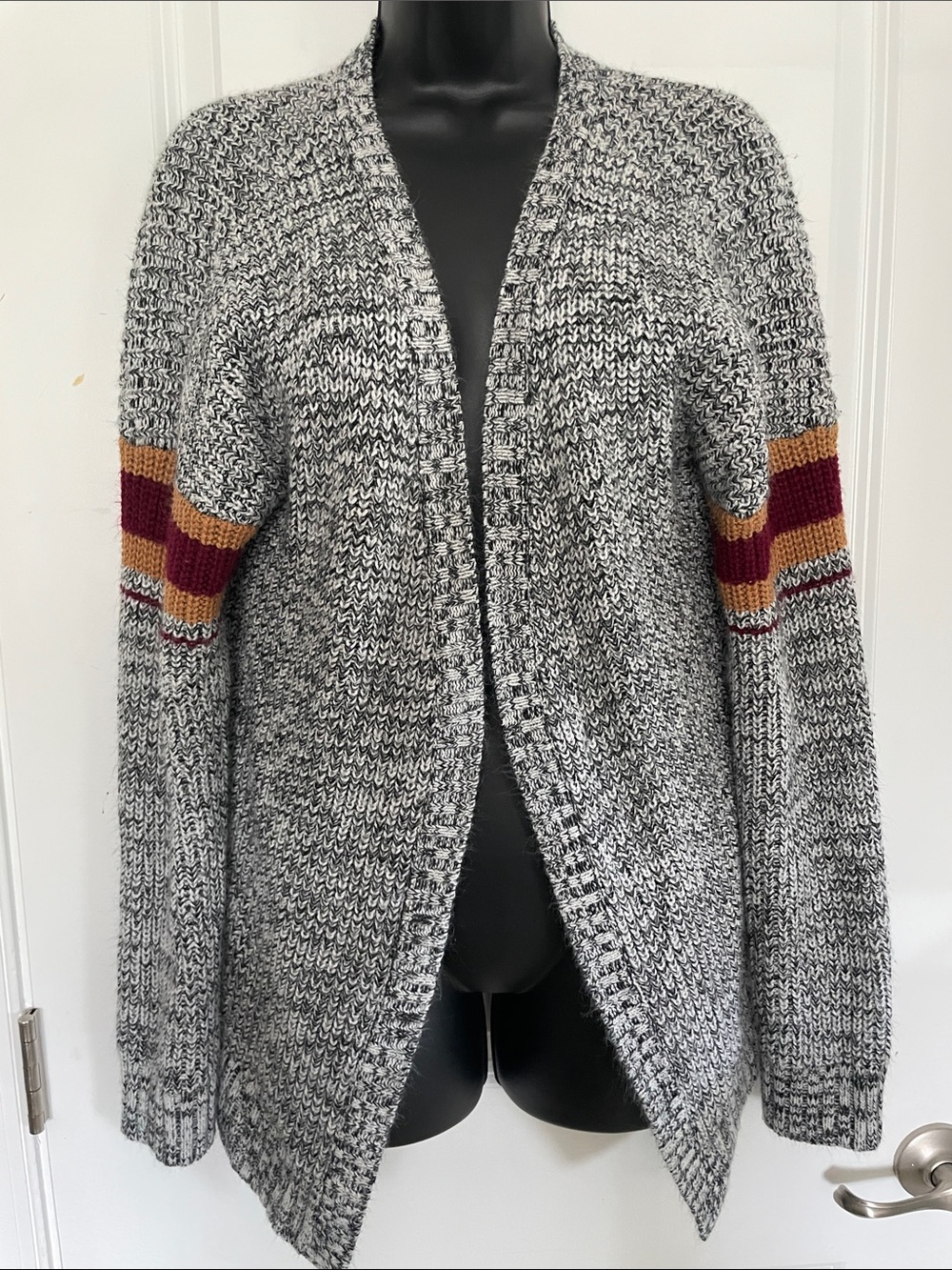 hippie rose Black and White Knit Sweater cardigan